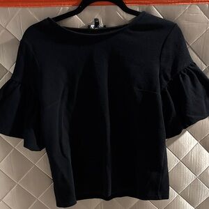 Express Black Ruffle Sleeve Blouse